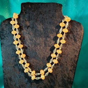 Vintage Costume - Fashion Necklace Peach